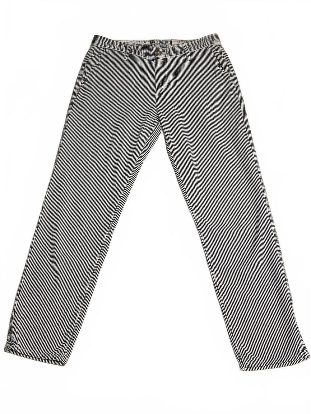 AG Adriano Goldschmied Blue White Seersucker Striped Casual Pants Size 27R